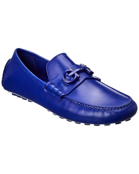 Ferragamo Grazioso Leather Loafer Men's Blue 8 Eee