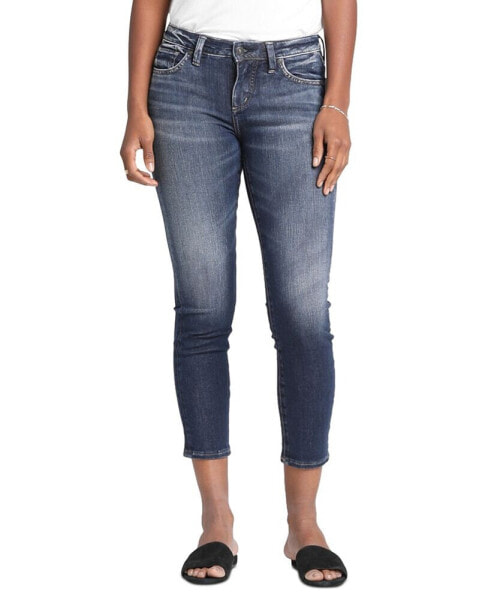 Banning Skinny Faded Mid Rise Crop Jeans