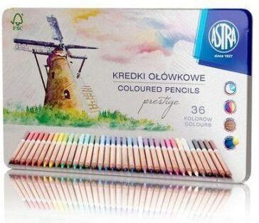 Цветные карандаши ASTRA Prestige, 36 цветов из кедрового дерева