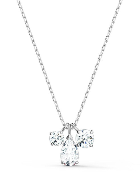 Silver-Tone Triple Crystal Pendant Necklace, 15-5/8" + 2" extender