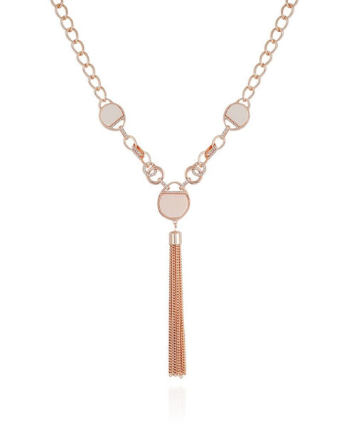 Crystal Stone Tassel Necklace