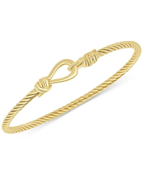 Torchon Knot Bangle Bracelet in 14k Gold-Plated Sterling Silver