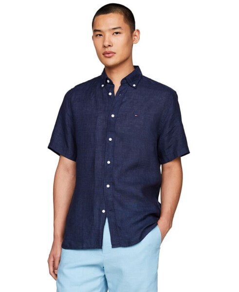 Men's Regular-Fit Linen Short-Sleeve Shirt