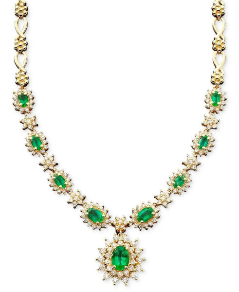 EFFY Collection royalty Inspired by EFFY® Saphhire (4-3/8 ct. t.w.) and Diamond (1-2/3 ct. t.w.) Necklace in 14k White Gold, Created for Macy's (Also Available in Emerald)