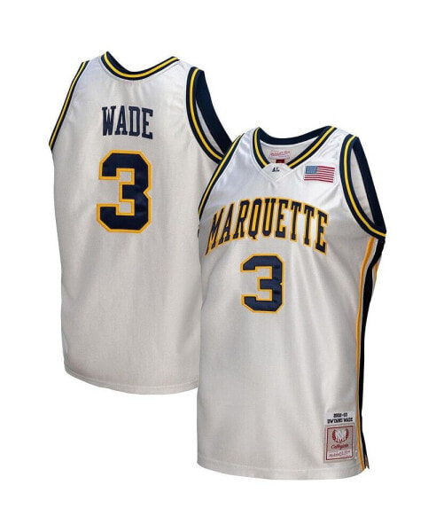 Men's Dwyane Wade White Marquette Golden Eagles College Vault 2002/03 Authentic Jersey