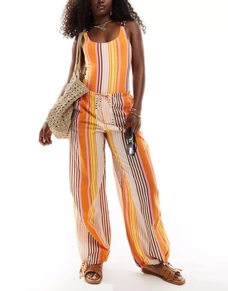 Mango striped co-ord trousers in multi