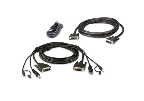 ATEN DVI-D Dual Link Dual Display Secure KVM; 1,8M USB DVI-D Dual Link Dual Display - 1.8 m - DVI-D - Black - USB Type-A/3.5mm/DVI-D - USB Type-B/3.5mm/DVI-D - Male