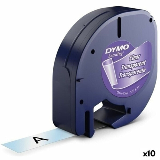 Ламинированная лента для фломастеров DYMO 12267 12 мм x 4 м Прозрачный Пластик Чёрный (10 штук)