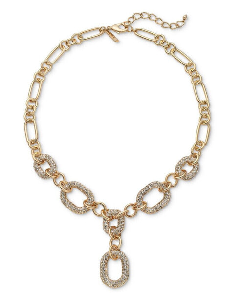 I.N.C. International Concept Pavé Chain Link Lariat Necklace, 20" + 3" extender, Created for Macy's