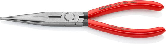 Knipex Flachrundzange mit Schneide (Storchschnabelzange) verchromt, VDE-geprüft 200 mm (SB-Karte/Blister) 26 16 200 SB Isoliert mit Mehrkomponentenhüllen, Gelb/Rot, 1000 V