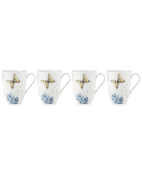 Butterfly Meadow Hydrangea Collection 4-Pc. Mug Set