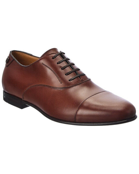Ferragamo Gillo Leather Oxford Men's Brown 10 Uk Eee