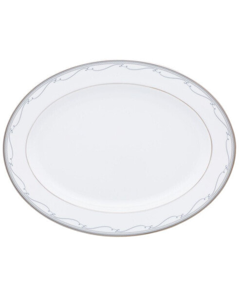 Satin Flourish Oval Platter, 14"