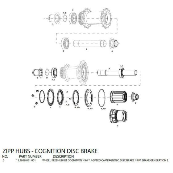 ZIPP Freehub Body For Cognition Disc Hubs Campagnolo