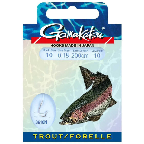 GAMAKATSU Booklet Trout 3610N Tied Hook 0.180 mm