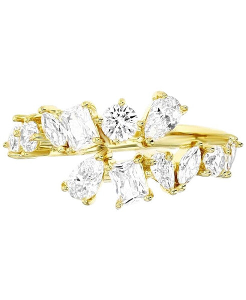 Cubic Zirconia Multi-Cut Horizontal Cluster Ring