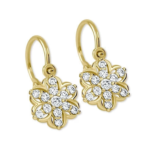 Children´s flower earrings with crystals 239 001 00904
