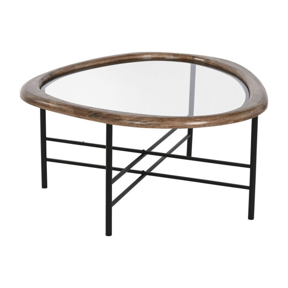 Кофейный столик Home ESPRIT Коричневый Чёрный Натуральный Стеклянный древесина ели 76 x 81 x 38 cm