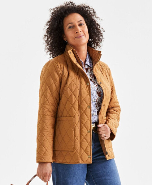 Women's Quilted Coat, Created for Macy's