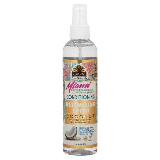 Несмываемый уход Miami Conditioning с кокосом 8 унций (237 мл) от бренда OKAY Pure Naturals.