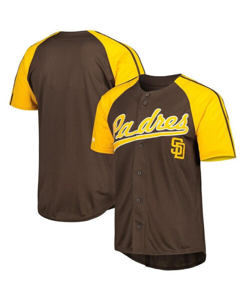 Men's Brown San Diego Padres Button-Down Raglan Fashion Jersey