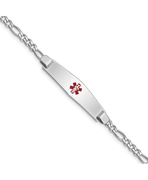 Sterling Silver Rhodium-plated Medical ID Figaro Link Bracelet