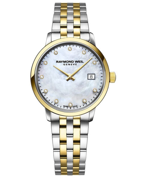 Women's Swiss Toccata Diamond-Accent Two-Tone Stainless Steel Bracelet Watch 29mm