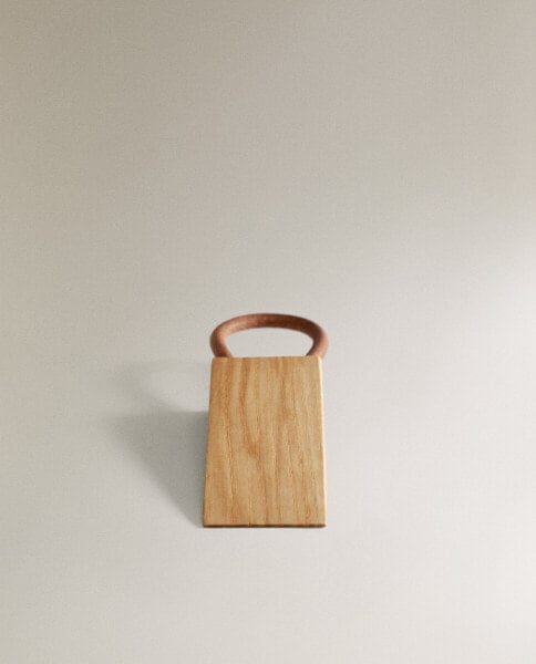 Wooden leather doorstop