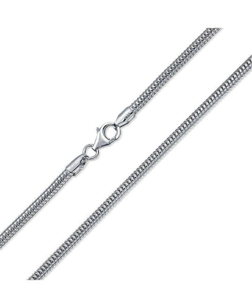 Flexible Strong Thick 320 Gauge 3MM Sterling Silver Magic 8-Sided Snake Chain Necklace For Women and Men 24 Inch