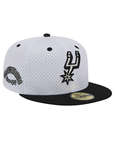 Men's White/Black San Antonio Spurs Throwback 2Tone 59fifty Fitted Hat