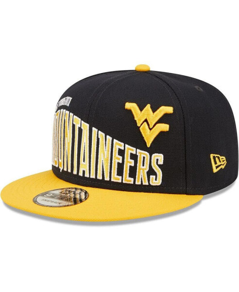 Men's Navy West Virginia Mountaineers Two-Tone Vintage-Like Wave 9FIFTY Snapback Hat
