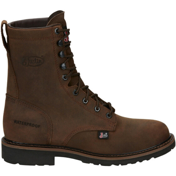 Justin Original Workboots Drywall 8 Inch Electrial Work Mens Brown Work Safety