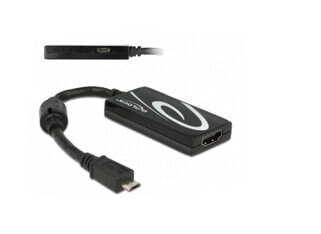 Delock 65643 - micro USB - HDMI - Male/Female - 0.2 m - Black
