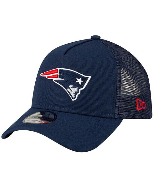 Men's Navy New England Patriots A-Frame Trucker 9FORTY Adjustable Hat