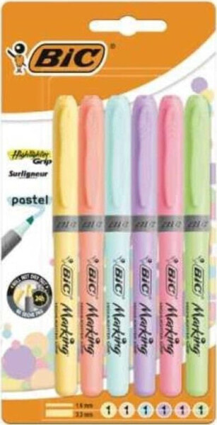 Bic Zakreślacz Highlighter Grip Pastel 6 kol BIC