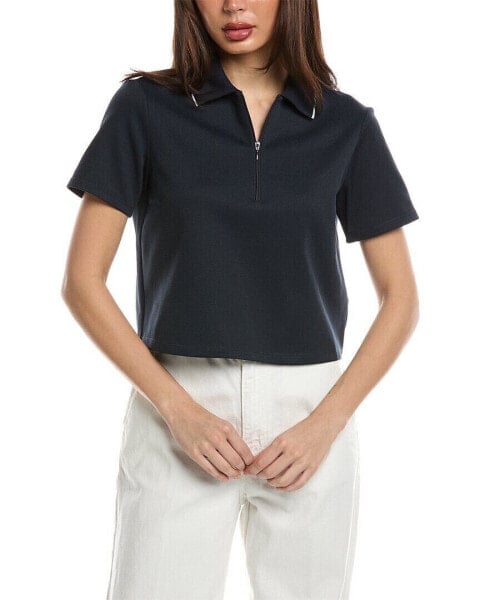 Theory Tennis Zip Polo Shirt Women's Blue P