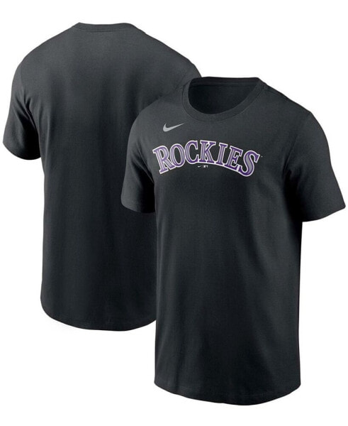 Men's Black Colorado Rockies Team Wordmark T-shirt