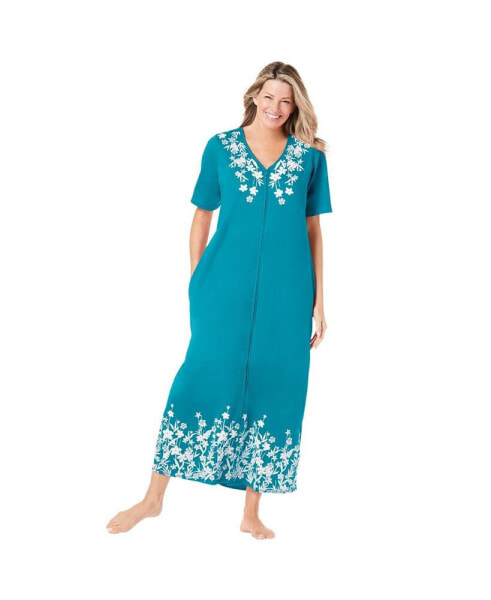 Plus Size Knit Zip Long Lounger