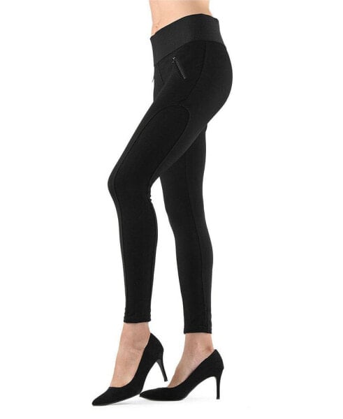 Women's Ziptrack Dual Zipper Cotton Blend Leggings