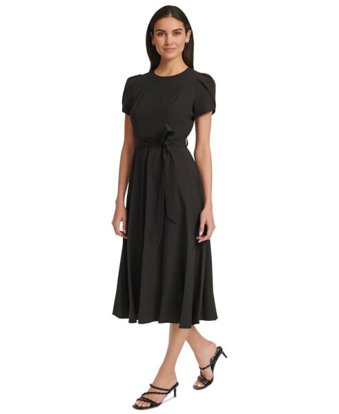 Women's Belted A-Line Dress