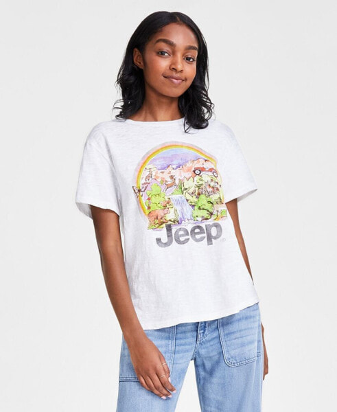 Women's Jeep Rainbow Cotton Boyfriend T-Shirt