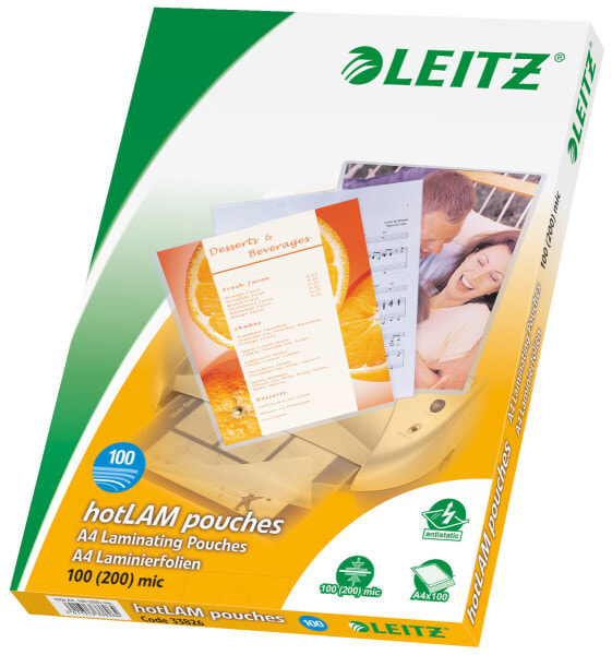 Esselte Leitz 33826 - Transparent - EVA (Ethylene Vinyl Acetate) - Polyethylene terephthalate (PET) - Glossy - A4 - 0.1 mm - 222 mm