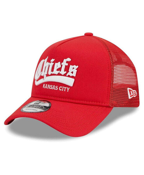 Men's Red Kansas City Chiefs Caliber Trucker 9FORTY Adjustable Hat