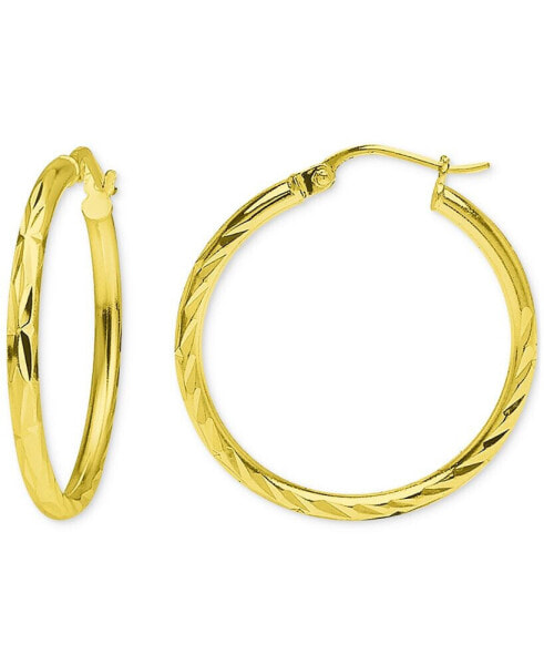 Textured Small Hoop Earrings in 18k Gold-Plated Sterling Silver, 25mm, Created for Macy's