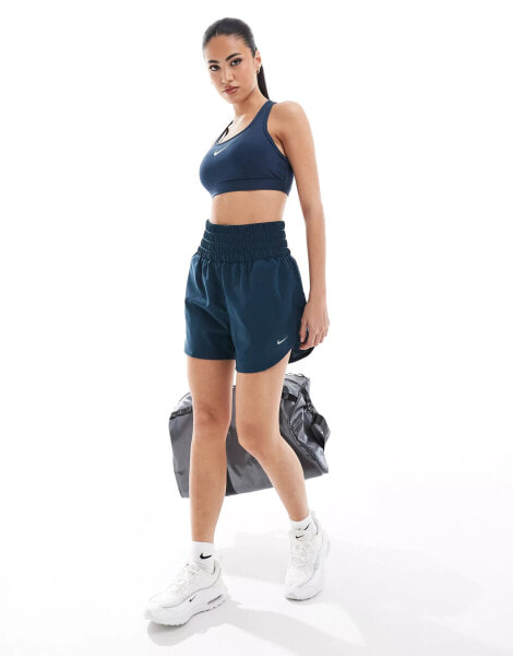 Nike Training One high waisted 3 inch shorts in navy