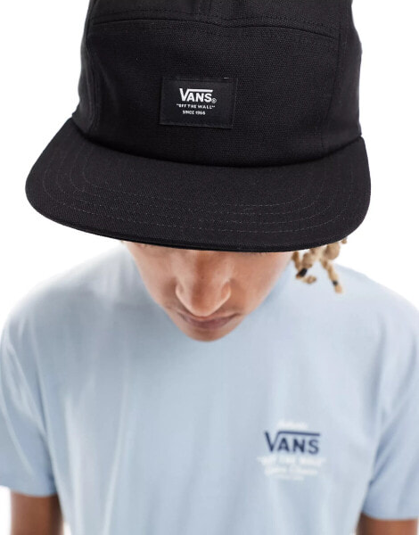 Vans – Easy – Kappe in verwaschenem Schwarz mit Logo-Aufnäher