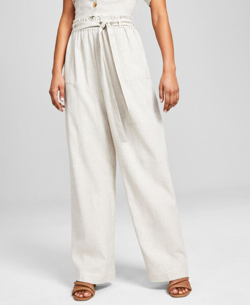 Women's Linen Blend Paperbag Pants