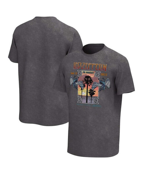 Men's Charcoal Led Zeppelin In Concert Washed Graphic T-shirt