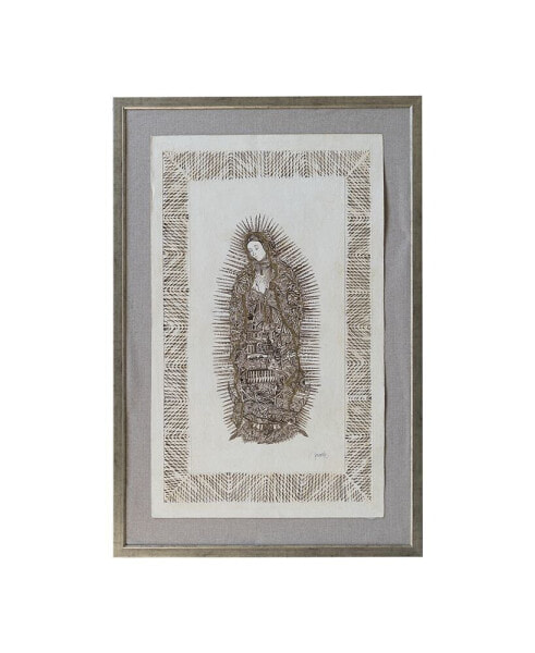 Handmade Zentangle-style Virgin Mary Icon - A Fusion of Tradition and Contemporary Aesthetics