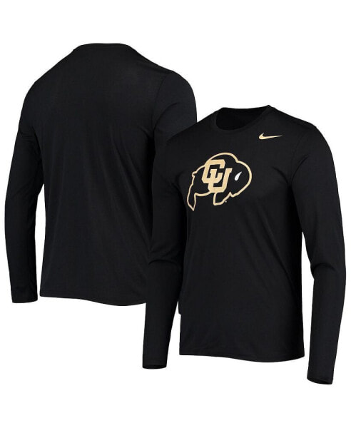 Men's Black Colorado Buffaloes School Logo Legend Performance Long Sleeve T-shirt